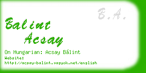 balint acsay business card
